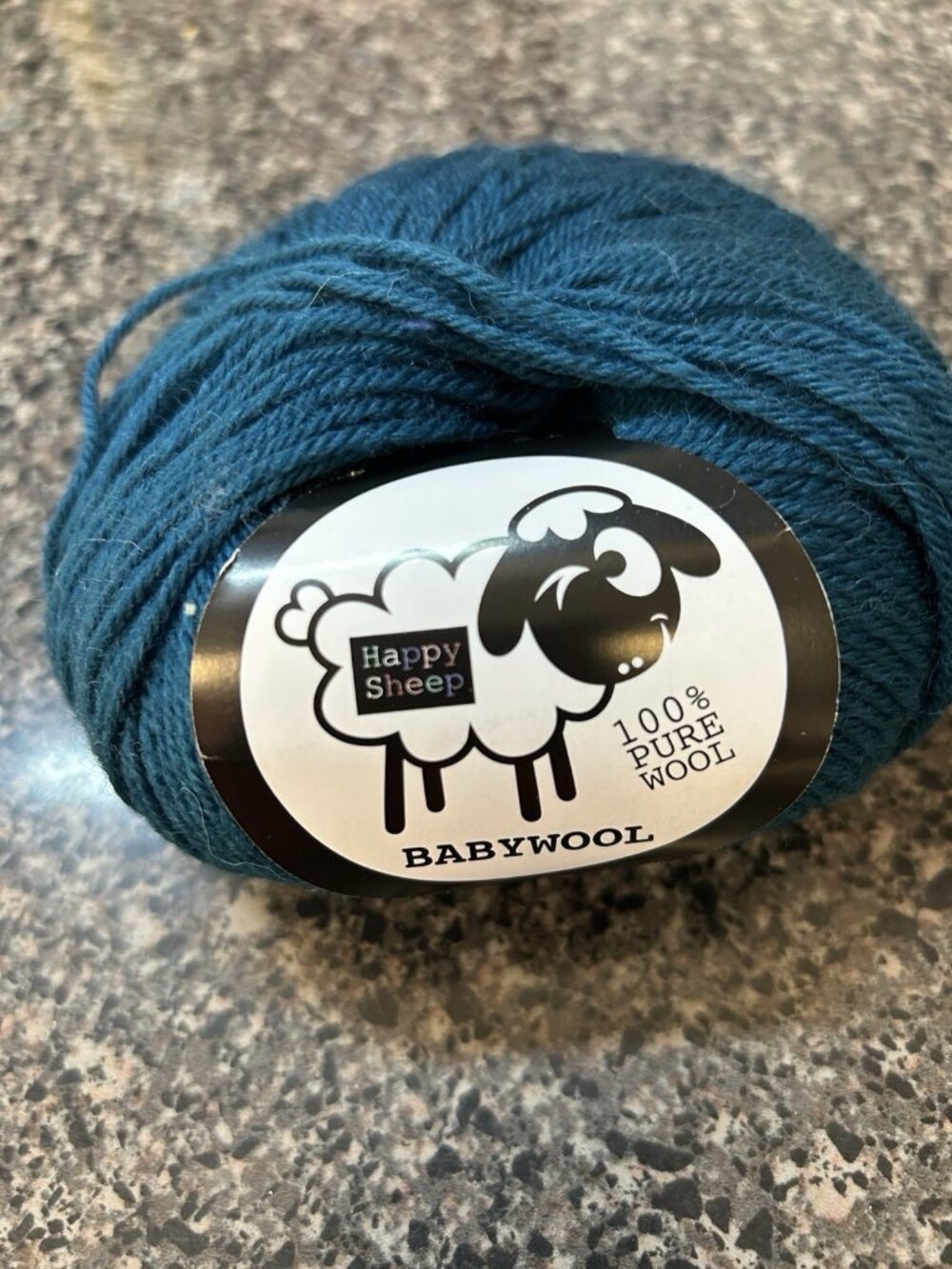 Hobbii Happy Sheep Baby Wool Yarn Teal Blue 1 Skein #1 Super Fine 180yds